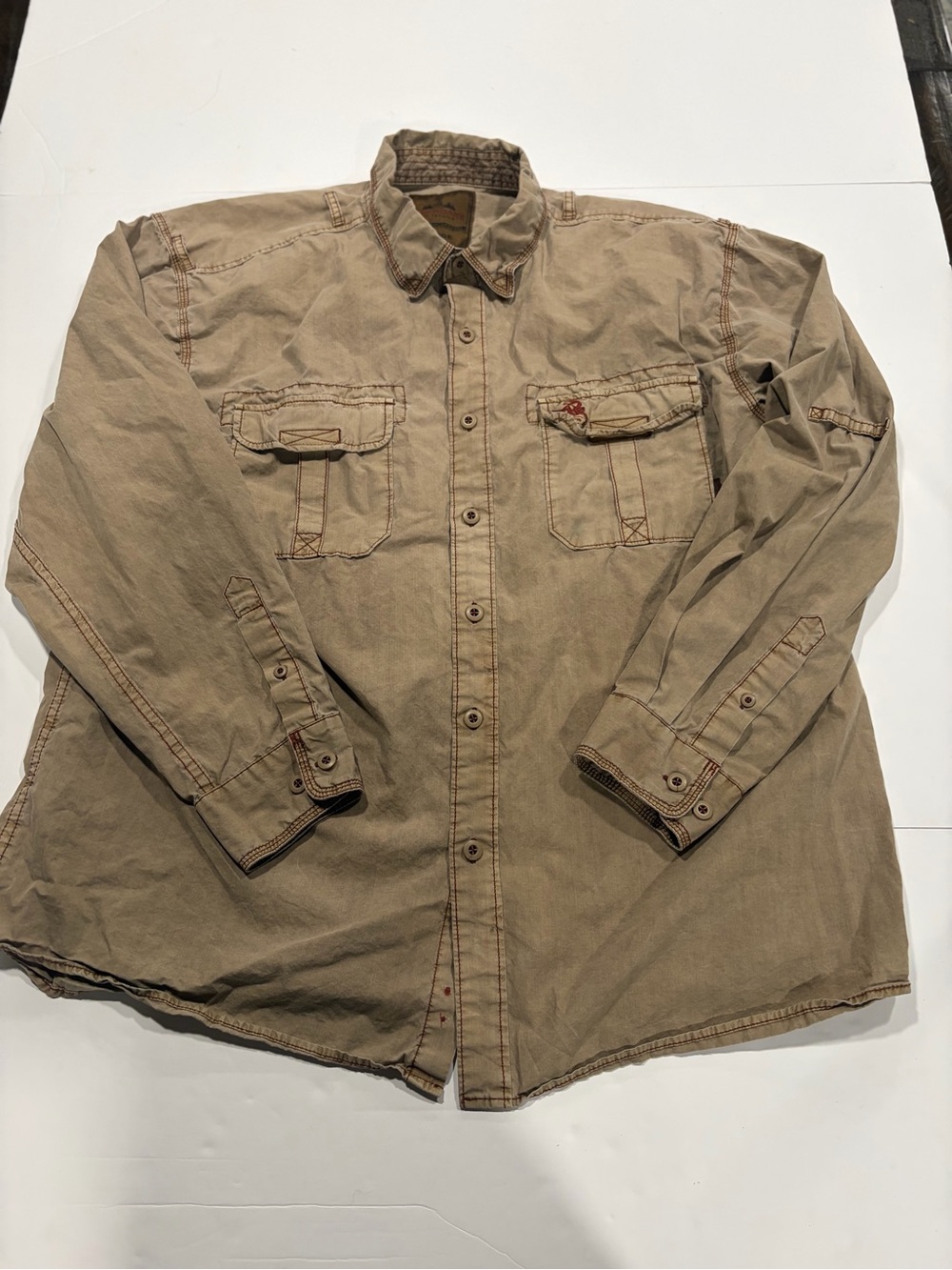 Legendary Whitetails Gazel Khaki Cotton Canvas Workwear Utility Over Shirt XL